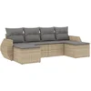 Image de vidaXL - 6-delige - Loungeset - met - kussens - poly - rattan - beige