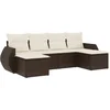 Image de vidaXL - 6-delige - Loungeset - met - kussens - poly - rattan - bruin