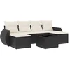 Image de vidaXL - 7-delige - Loungeset - met - kussens - poly - rattan - zwart