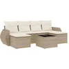 Image de vidaXL - 7-delige - Loungeset - met - kussens - poly - rattan - beige