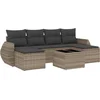 Image de vidaXL - 7-delige - Loungeset - met - kussens - poly - rattan - lichtgrijs