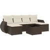 Image de vidaXL - 7-delige - Loungeset - met - kussens - poly - rattan - bruin