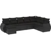 Image de vidaXL - 8-delige - Loungeset - met - kussens - poly - rattan - zwart