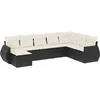 Image de vidaXL - 8-delige - Loungeset - met - kussens - poly - rattan - zwart
