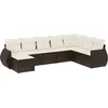 Image de vidaXL - 8-delige - Loungeset - met - kussens - poly - rattan - bruin