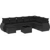 Image de vidaXL - 9-delige - Loungeset - met - kussens - poly - rattan - zwart