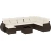 Image de vidaXL - 9-delige - Loungeset - met - kussens - poly - rattan - bruin