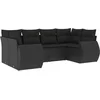 Image de vidaXL - 6-delige - Loungeset - met - kussens - poly - rattan - zwart
