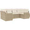 Image de vidaXL - 6-delige - Loungeset - met - kussens - poly - rattan - beige