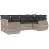 Image de vidaXL - 6-delige - Loungeset - met - kussens - poly - rattan - lichtgrijs