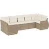 Image de vidaXL - 7-delige - Loungeset - met - kussens - poly - rattan - beige