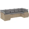 Image de vidaXL - 7-delige - Loungeset - met - kussens - poly - rattan - beige