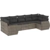 Image de vidaXL - 7-delige - Loungeset - met - kussens - poly - rattan - grijs