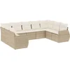 Image de vidaXL - 9-delige - Loungeset - met - kussens - poly - rattan - beige
