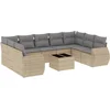Image de vidaXL - 10-delige - Loungeset - met - kussens - poly - rattan - beige