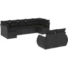 Image de vidaXL - 9-delige - Loungeset - met - kussens - poly - rattan - zwart