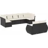 Image de vidaXL - 9-delige - Loungeset - met - kussens - poly - rattan - zwart
