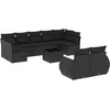 Image de vidaXL - 10-delige - Loungeset - met - kussens - poly - rattan - zwart