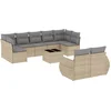 Image de vidaXL - 10-delige - Loungeset - met - kussens - poly - rattan - beige