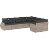 Image de vidaXL - 9-delige - Loungeset - met - kussens - poly - rattan - lichtgrijs