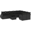 Image de vidaXL - 10-delige - Loungeset - met - kussens - poly - rattan - zwart