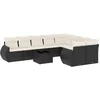 Image de vidaXL - 10-delige - Loungeset - met - kussens - poly - rattan - zwart