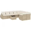 Image de vidaXL - 10-delige - Loungeset - met - kussens - poly - rattan - beige