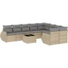 Image de vidaXL - 10-delige - Loungeset - met - kussens - poly - rattan - beige