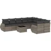 Image de vidaXL - 10-delige - Loungeset - met - kussens - poly - rattan - grijs