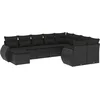 Image de vidaXL - 10-delige - Loungeset - met - kussens - poly - rattan - zwart