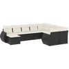 Image de vidaXL - 10-delige - Loungeset - met - kussens - poly - rattan - zwart