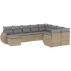 Image de vidaXL - 10-delige - Loungeset - met - kussens - poly - rattan - beige