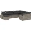 Image de vidaXL - 10-delige - Loungeset - met - kussens - poly - rattan - grijs