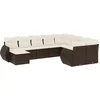 Image de vidaXL - 10-delige - Loungeset - met - kussens - poly - rattan - bruin