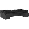 Image de vidaXL - 10-delige - Loungeset - met - kussens - poly - rattan - zwart