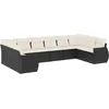 Image de vidaXL - 10-delige - Loungeset - met - kussens - poly - rattan - zwart