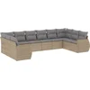 Image de vidaXL - 10-delige - Loungeset - met - kussens - poly - rattan - beige