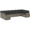 Image de vidaXL - 10-delige - Loungeset - met - kussens - poly - rattan - grijs