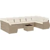 Image de vidaXL - 11-delige - Tuinset - met - kussens - poly - rattan - beige