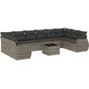Image de vidaXL - 11-delige - Loungeset - met - kussens - poly - rattan - grijs