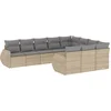 Image de vidaXL - 10-delige - Loungeset - met - kussens - poly - rattan - beige