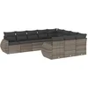 Image de vidaXL - 10-delige - Loungeset - met - kussens - poly - rattan - grijs