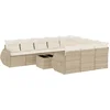 Image de vidaXL - 11-delige - Tuinset - met - kussens - poly - rattan - beige