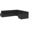 Image de vidaXL - 10-delige - Loungeset - met - kussens - poly - rattan - zwart