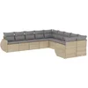 Image de vidaXL - 10-delige - Loungeset - met - kussens - poly - rattan - beige
