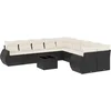 Image de vidaXL - 11-delige - Loungeset - met - kussens - poly - rattan - zwart