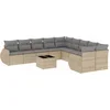 Image de vidaXL - 11-delige - Tuinset - met - kussens - poly - rattan - beige
