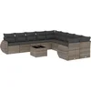 Image de vidaXL - 11-delige - Loungeset - met - kussens - poly - rattan - lichtgrijs
