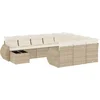Image de vidaXL - 11-delige - Tuinset - met - kussens - poly - rattan - beige
