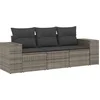 Image de vidaXL - 3-delige - Loungeset - met - kussens - poly - rattan - grijs